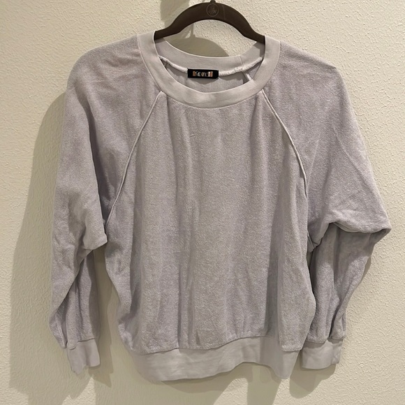 Kondi dove grey beach terry top sweatshirt Medium M - Picture 1 of 6